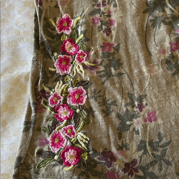 Sundance Olive Floral Embroidered Blouse - Picture 8 of 9